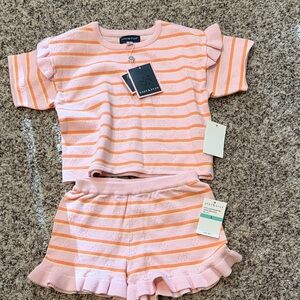 Andy & Evan Pink and Orange Striped Sweater Set